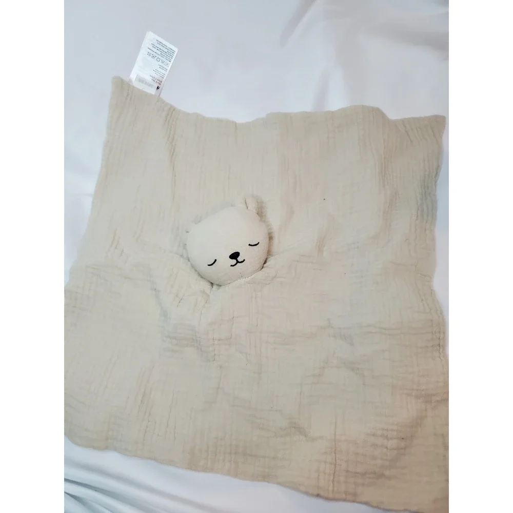 H&M Brown Tsn‎ Teddy Bear Muslin Baby Soft Toy Soother Lovey Security Blanket